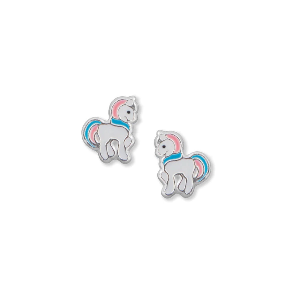 💫 Enamel Unicorn Stud Earrings